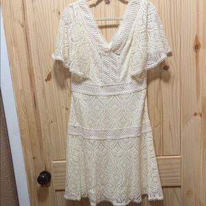 Elegant Cream Lace Dress Caro NWT